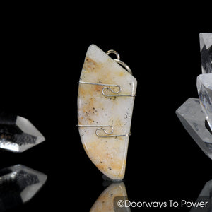 Honey & Cream Azeztulite Gemstone Crystal Pendant