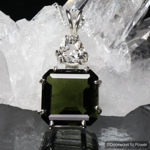 Moldavite Earth Heart Pendant