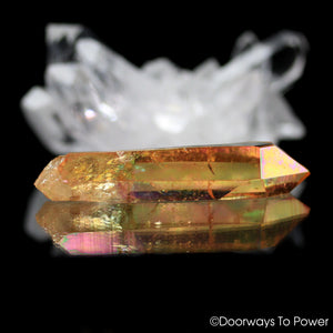 Colombian Lemurian Seed Tangerine Aura Quartz Imperial Gold Crystal