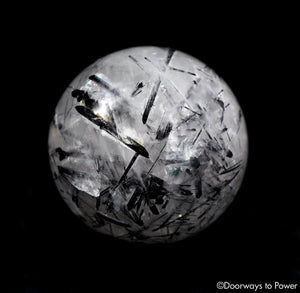 Black Tourmalinated Quartz Crystal Sphere