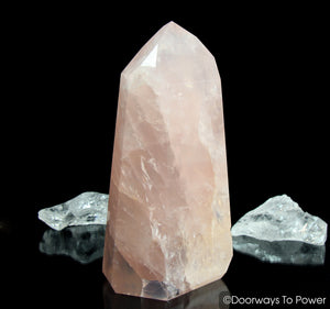 John of God Rose Quartz Master Dow Casa Crystal Point 'Full Heart'