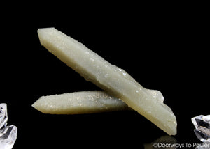 Hedenbergite Quartz Twin Crystal with Amethyst Green Angel Dreamstone