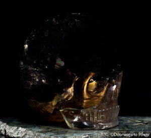 Golden Citrine Elestial Magical Child Crystal Skull 'New Human' / Hu = Light / Light Man