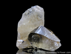 Golden Azeztulite Pleiadian Starbrary Record Keeper Twin Crystal RARE A ++++