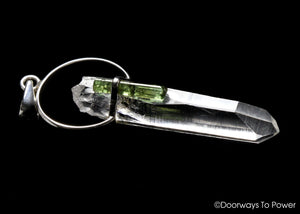 Lemurian Seed Quartz & Green Tourmaline Record Keeper Crystal Pendant