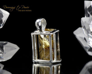 Golden Rutilated Quartz Crystal Pendant