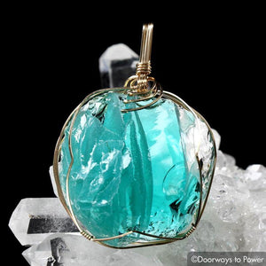 Oracle Eye Monatomic Andara Crystal Pendant 14K Gold