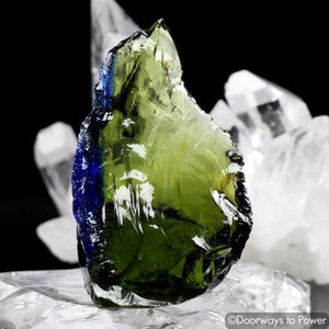 Rare Bi color Terra Olive & Tanzanite Fire Monatomic Andara Crystal