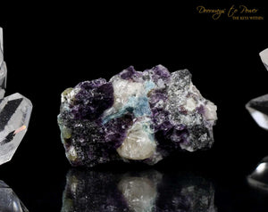 Phenacite Aquamarine Purple Fluorite Specimen