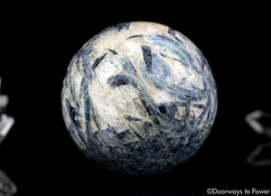 Blue Kyanite Crystal Sphere Rare Energetic cleansing + Aligns Balances all Chakras