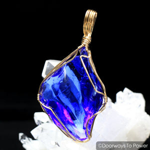 Tanzanite Fire Andara Crystal Pendant 14k Gold