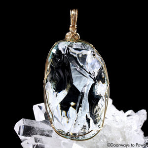 Aqua Serenity 'Atlantean Hologram' Andara Crystal Pendant 14k