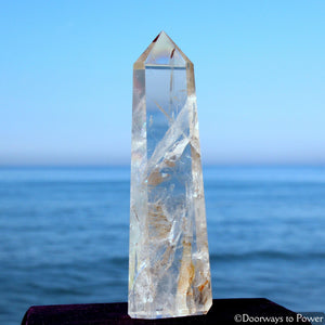 Exquisite Clear Quartz Manifest Spirit Isis Crystal Point w/ Rainbows