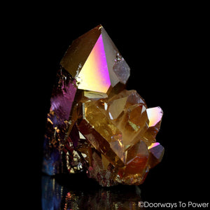 Golden Aura Pleiadian Starbrary Quartz Crystal