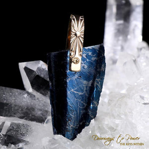 Covellite Light Language Crystal Pendant™ 14k Gold