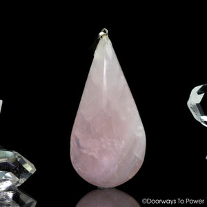 John of God Rose Quartz Heart Chakra Healing Crystal Pendant