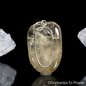 Golden Azeztulite Abundance Crystal Pendant Azozeo Activated