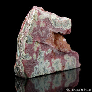 Rhodochrosite Crystal Altar Stone with Druzy Crystals A+++