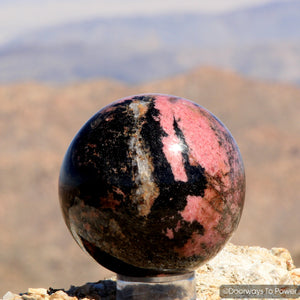 Rhodonite Crystal Gemstone Sphere