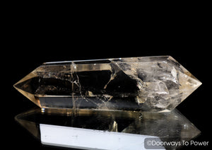 John of God Citrine Double Terminated Casa Quartz Crystal Wand w/ Rainbows