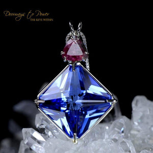 Siberian Blue Quartz Bi Color Tourmaline Magician Pendant