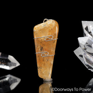 Himalaya Gold Azeztulite Abundance Crystal Healing Pendant