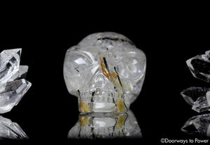 Black Tourmalinated Star Traveler Quartz Crystal Skull 'Traveling Space & Time'