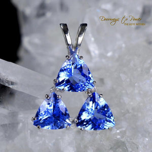 Siberian Blue Quartz Triangle Pendant
