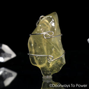 Libyan Desert Glass Gold Tektite Pendant .925 SS