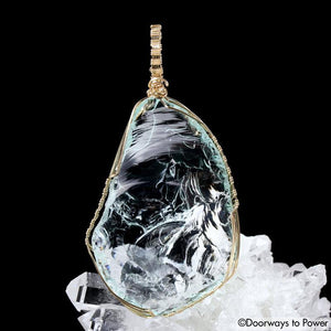 Aqua Serenity Andara Crystal Pendant 14k 'Atlantean Hologram'