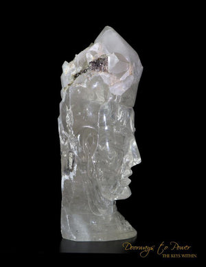Natural Hand Carved Buddha In Terminated Citrine Crystal.