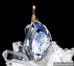 Lady Nellie Blue Andara Crystal Pendant 14k 'First & Final Synthesis'