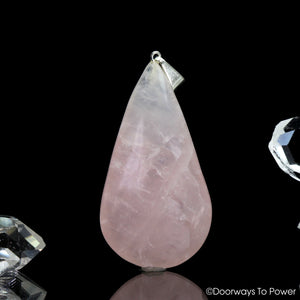 John of God Rose Quartz Crystal Drop Pendant