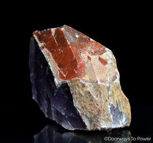 Auralite 23 Crystal Altar Stone Red Hematite Tip & Sunken Record keeper 'Wisdom Keeper'