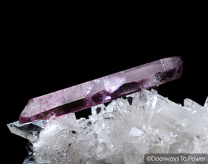 Pink Rose Aura Lemurian Seed Rainbow Quartz Crystal