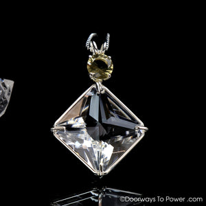 Clear Quartz Magician Stone Pendant with Citrine