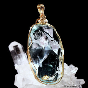 Aqua Serenity 'Atlantean Hologram' Andara Crystal Pendant 14k