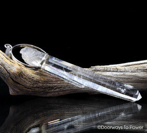 Lemurian Seed & Watermelon Tourmaline Tantric Twin Crystal Pendant