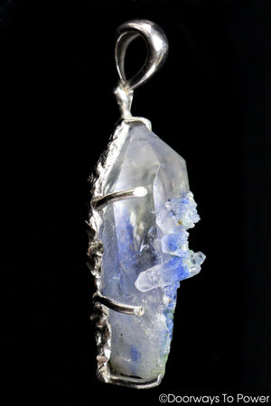 Dumortierite in Quartz Crystal Pendant .925 SS