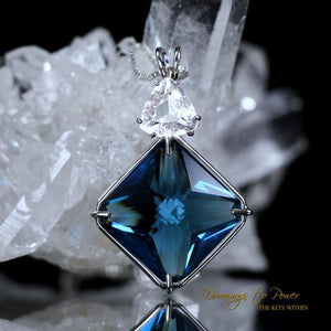 Magician Stone Pendant Tibetan Blue Obsidian & Petalite