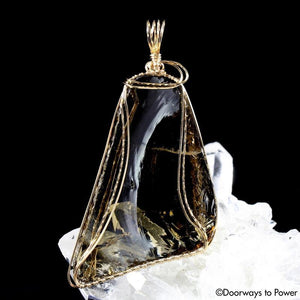 Celestial Gold Monatomic Andara Crystal Pendant 14k 'Grand Shift'