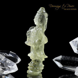 Libyan Desert Glass Kwan Yin Crystal Carving