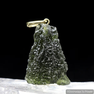 14k Gold Moldavite Pendant