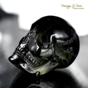 Moldavite Tektite Crystal Scull