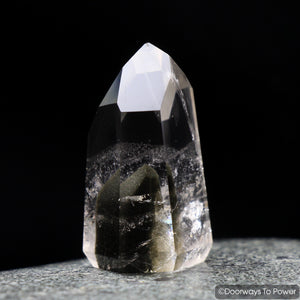 Brookite in Quartz Channeling Crystal Point Synergy 12 Stone Rare