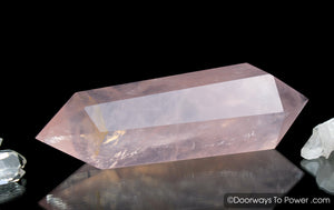 John of God Crystal Double Terminated Rose Quartz w/ Manifest Spirit, Portal Time Link