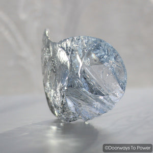 Lady Nellie Blue Monatomic Andara Crystal Glass Heart Rare