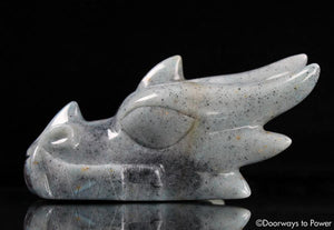 Dumortierite Hand Carved Crystal Dragon 'To Awaken'