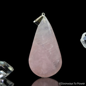 John of God Rose Quartz Crystal Drop Pendant