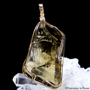 Celestial Gold Monatomic Andara Crystal Pendant 14k 'Grand Shift'